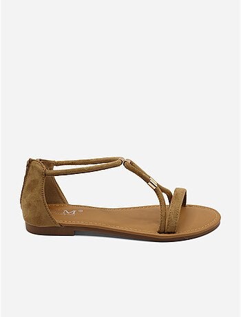 Platte sandalen met rits