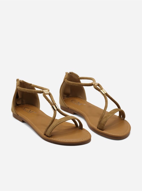 Platte sandalen met rits - Kiabi Platte sandalen met rits - Kiabi