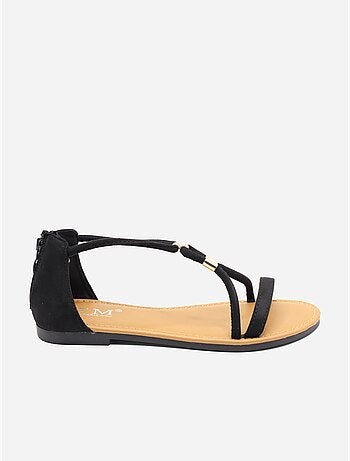 Platte sandalen met rits