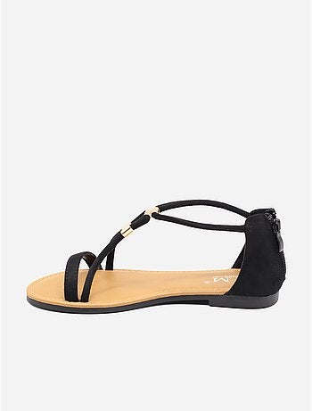 Platte sandalen met rits