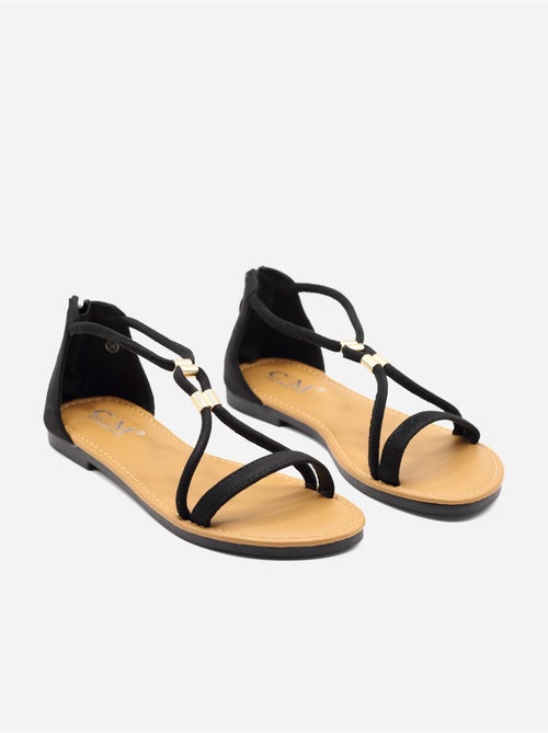 Platte sandalen met rits - Kiabi Platte sandalen met rits - Kiabi