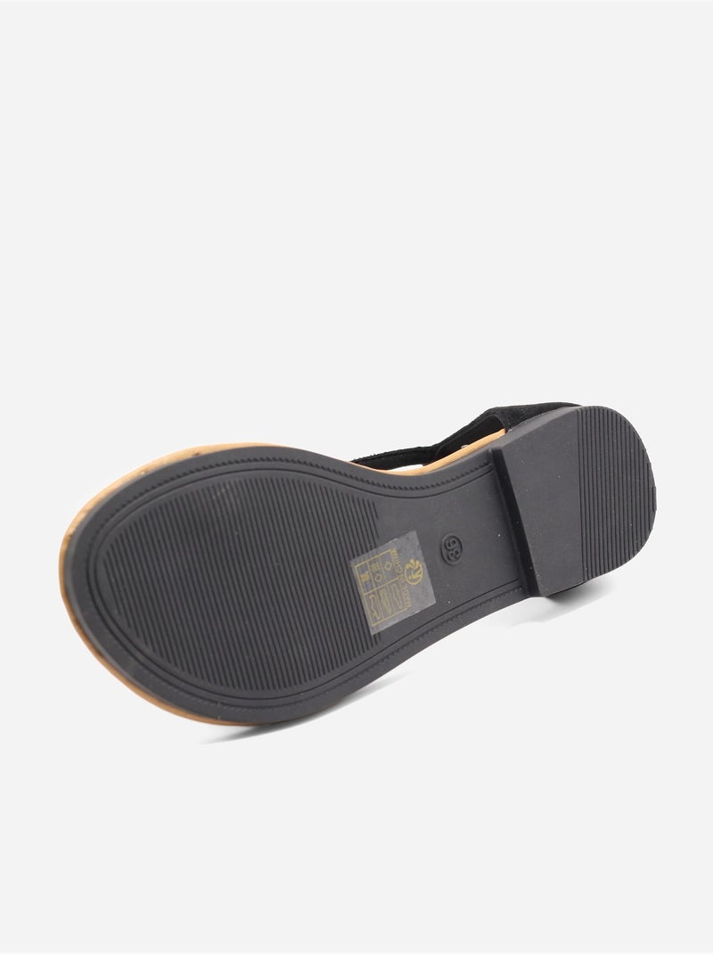 Platte sandalen met rits Zwart - Kiabi
