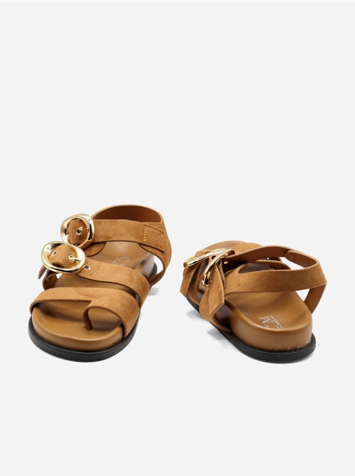 Platte sandalen met suède-look - Kiabi Platte sandalen met suède-look - Kiabi