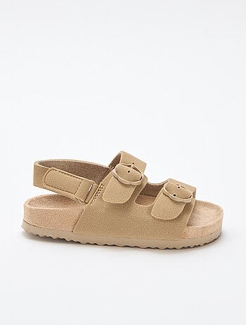 Platte sandalen met verstelbaar enkelbandje met klittenband