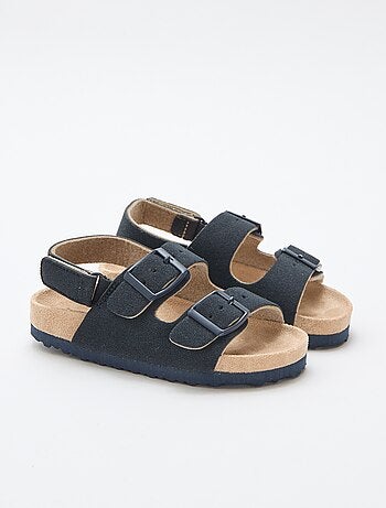 Platte sandalen van suedine