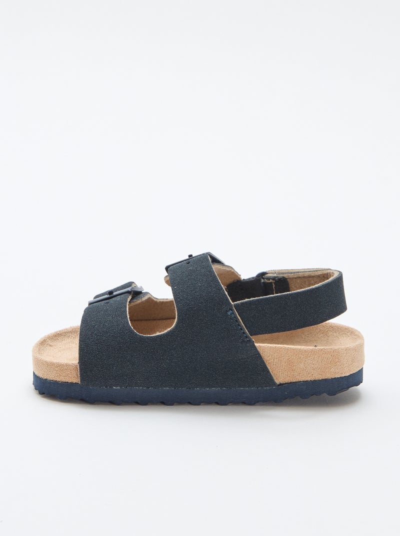 Platte sandalen van suèdine Blauw - Kiabi