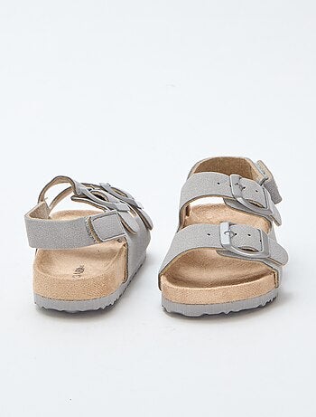 Platte sandalen van suedine