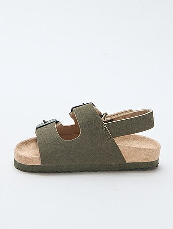 Platte sandalen van suedine