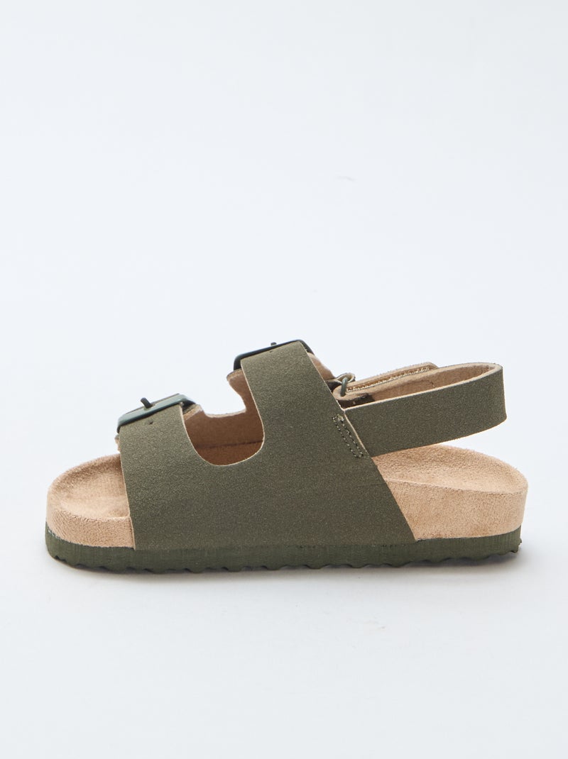 Platte sandalen van suedine Kaki - Kiabi