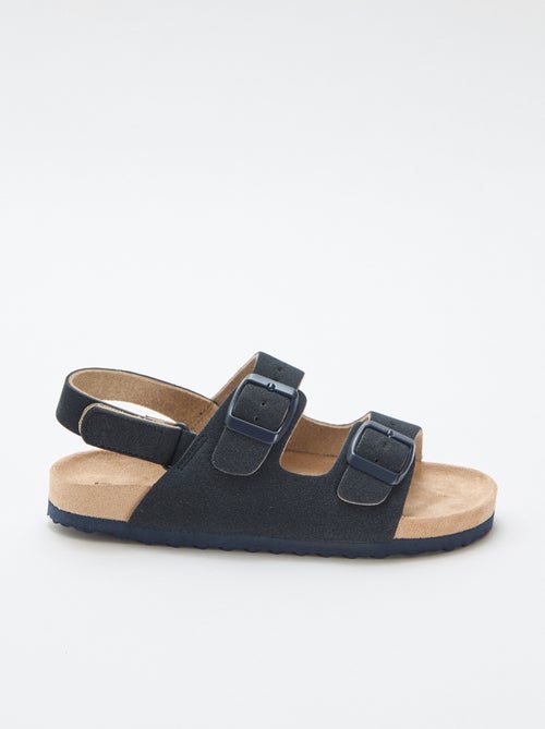 Platte sandalen van suedine met verstelbare bandjes - Kiabi