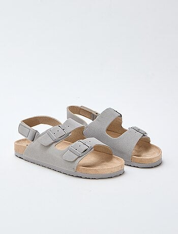 Platte sandalen van suedine met verstelbare bandjes