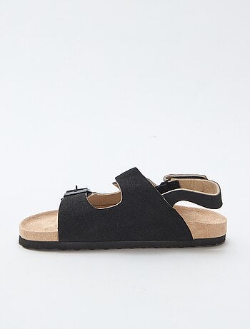 Platte sandalen van suedine met verstelbare bandjes