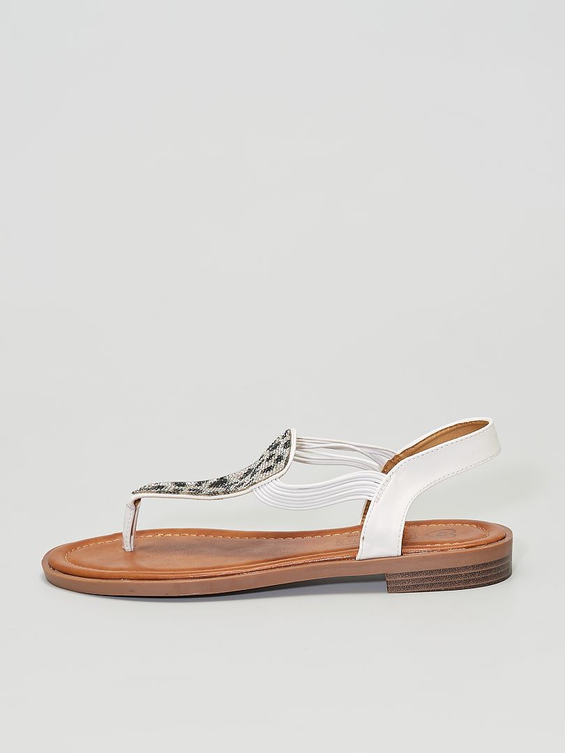 Platte sandalen wit - Kiabi