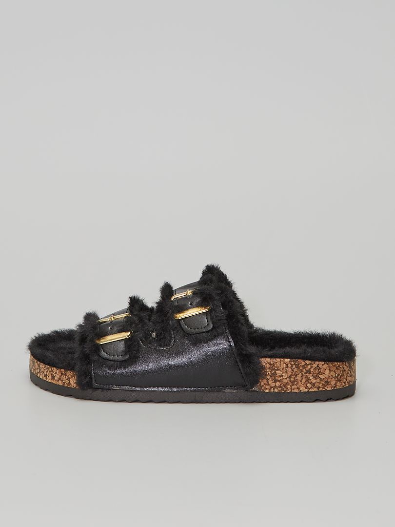 Platte sandalen zwart - Kiabi