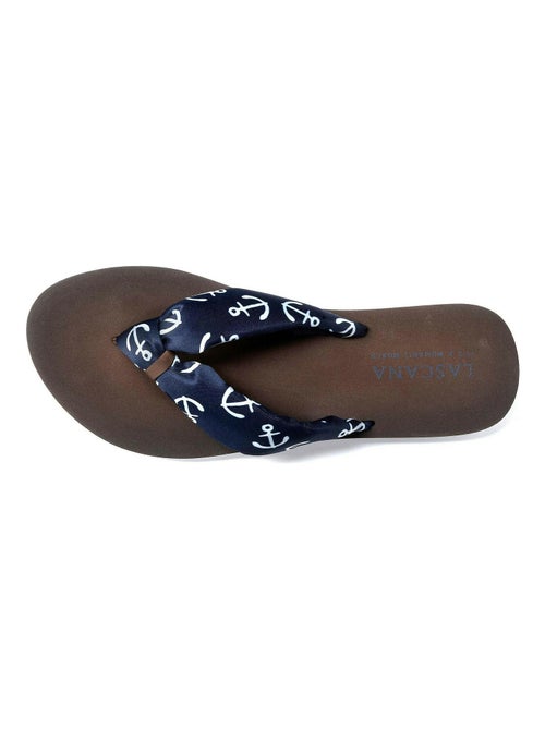 Platte slippers ankerprint marineblauw - Kiabi Platte slippers ankerprint marineblauw - Kiabi
