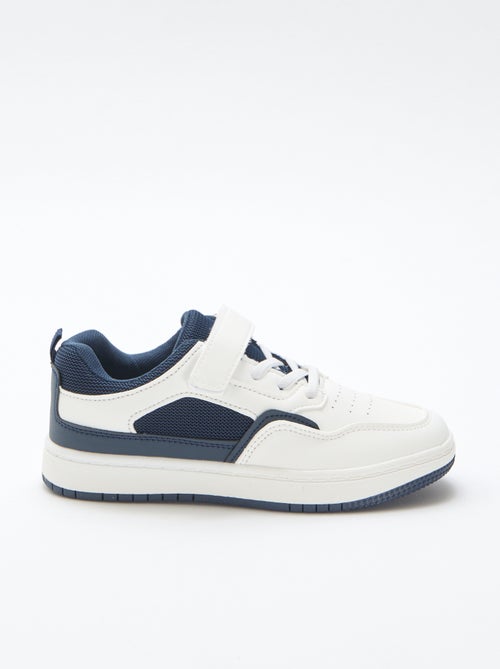 Platte sneaker met contrasterende tweekleurige klittenbandsluiting - Kiabi