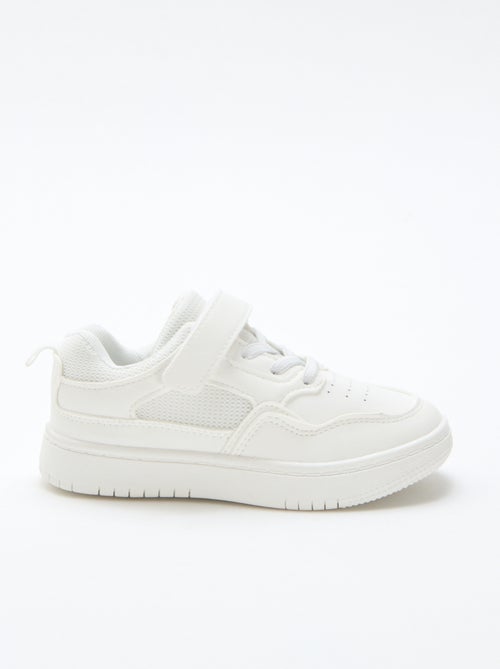 Platte sneaker met klittenband uni - Kiabi