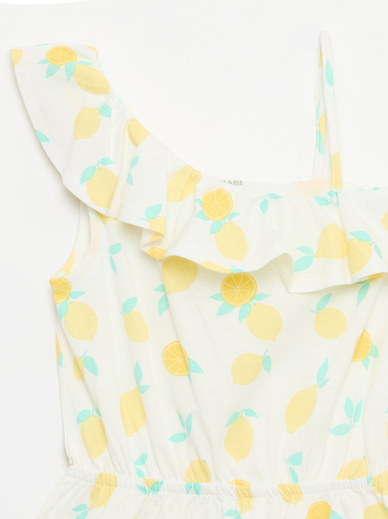 Playsuit met asymmetrische kraag Wit - Kiabi