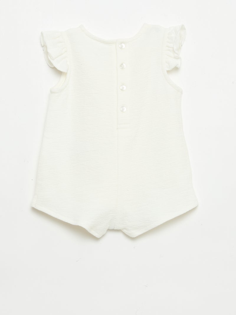 Playsuit van babyterry Wit - Kiabi