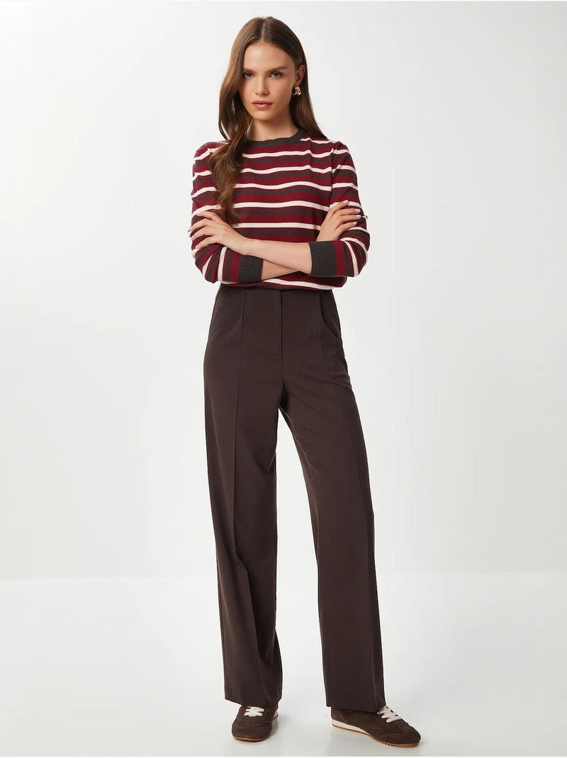 Plooibroek met rechte pijpen istanbul Chocoladebruin - Kiabi