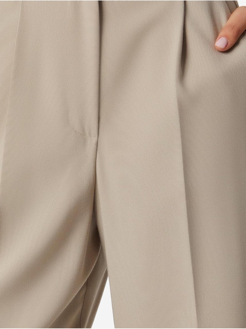 Plooibroek met rechte pijpen istanbul Klei-beige - Kiabi