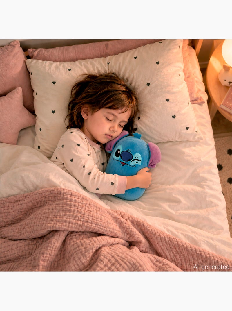 Pluche kussen met stitch-print, 22 cm + 3 jaar Blauw - Kiabi