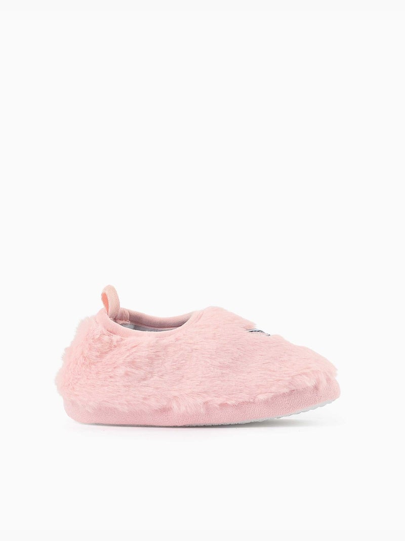 Pluche pantoffels met stitch borduurwerk Lichtroze - Kiabi