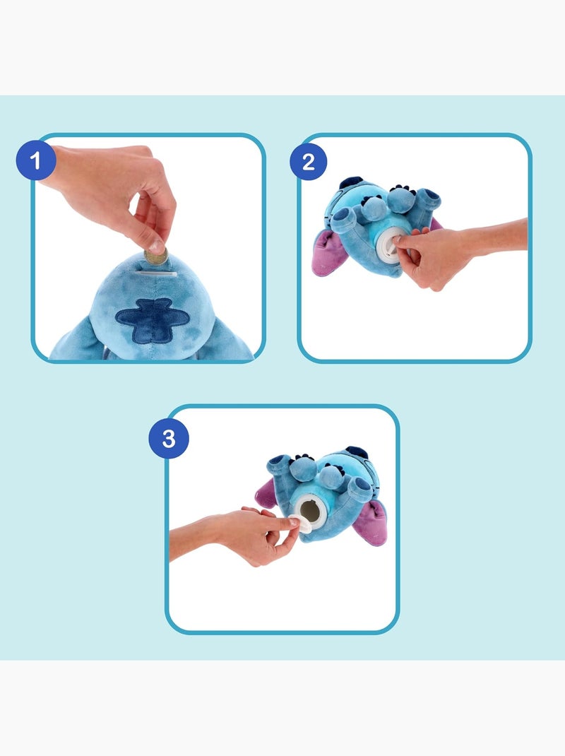 Pluche spaarpot van stitch voor kinderen, 20 cm Blauw - Kiabi