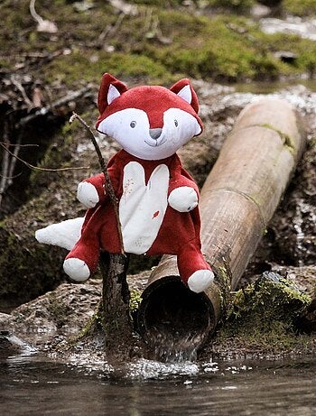 Pluche vos als handpop