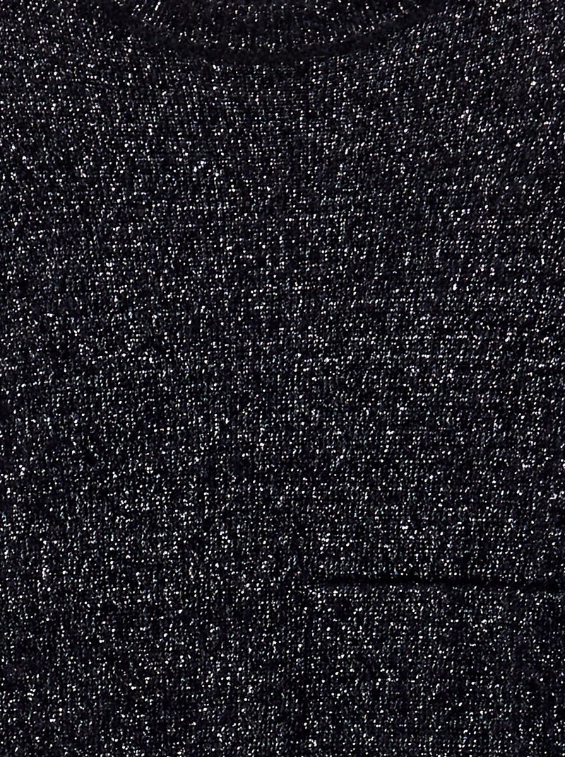 Pluizige, gebreide trui-jurk ZWART - Kiabi