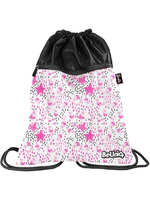 Pochette de piscine à cordon 'Barbie' 45 x 34 cm rose et noire - Kiabi