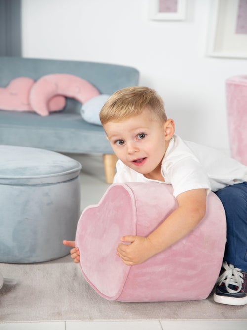 Poef in hartvorm van zacht velours voor kinderen - ROBA 'lil sofa' - Kiabi Poef in hartvorm van zacht velours voor kinderen - ROBA 'lil sofa' - Kiabi