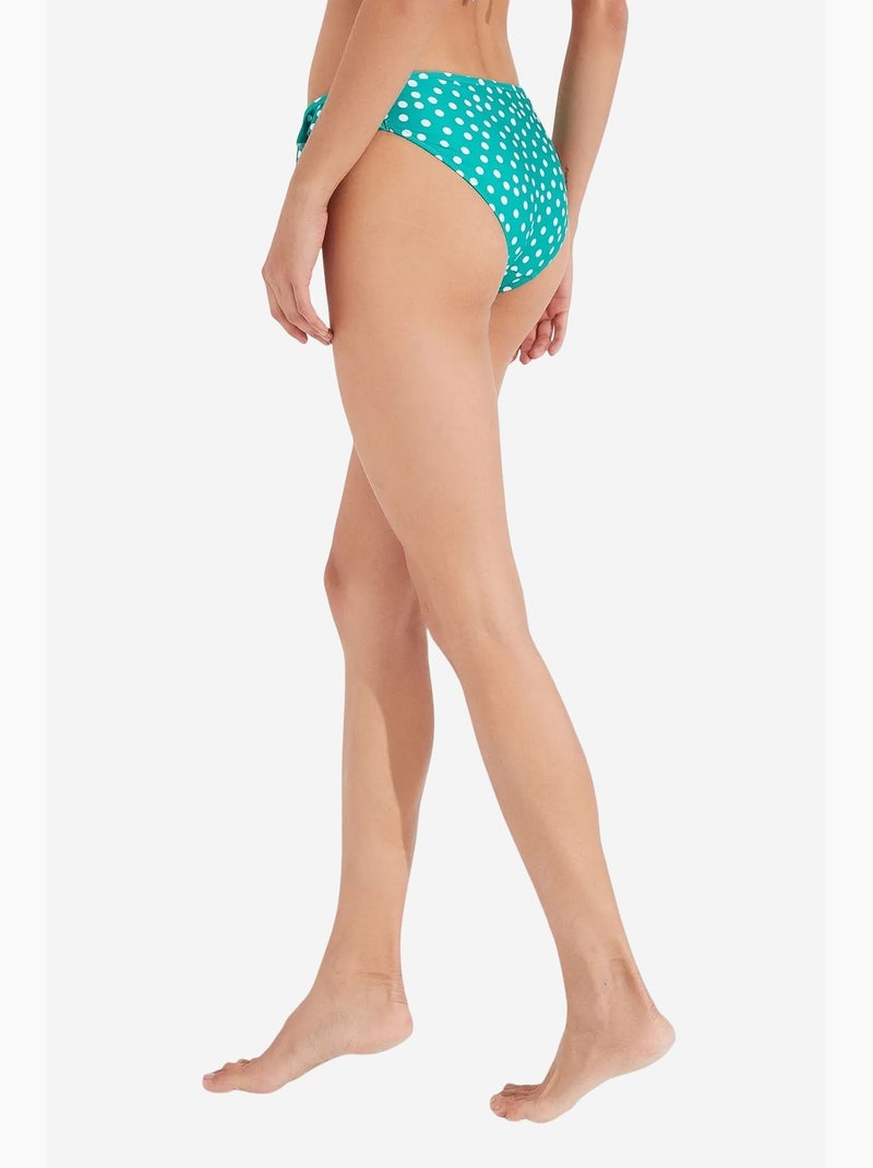 Point bikinibroekje met ruches aan de zijkant penti Smaragdgroen - Kiabi
