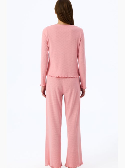 Pointelle pyjamatop met korte mouwen en sloganprint penti - Kiabi Pointelle pyjamatop met korte mouwen en sloganprint penti - Kiabi