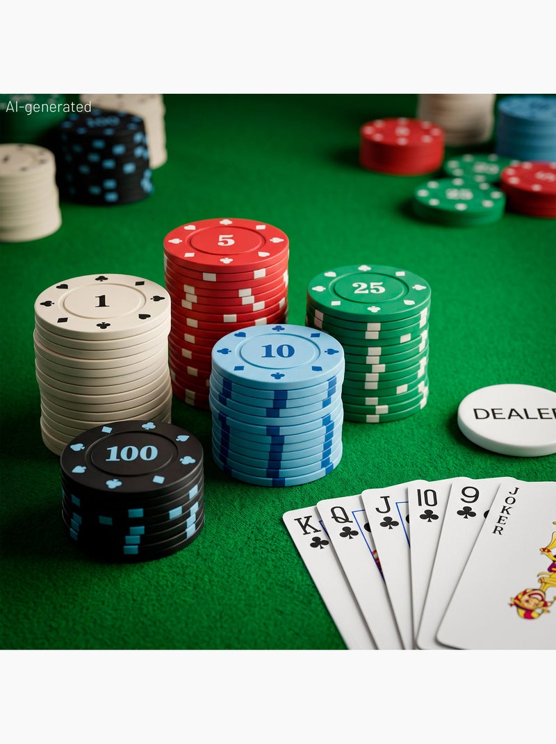 Pokerset met 300 fiches in een aluminium doos +18 jaar colorbaby N.v.t. - Kiabi