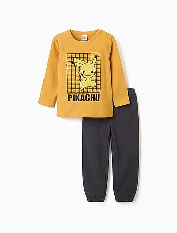 Polar fleece pyjama met pikachu borduursel