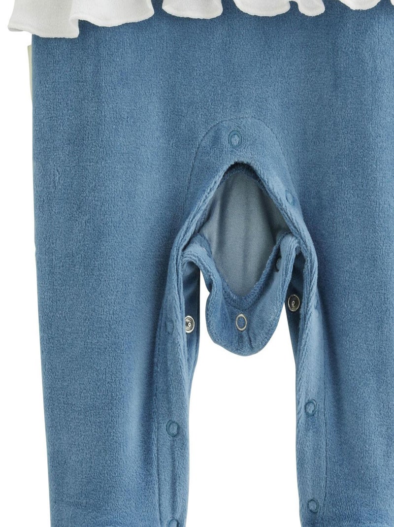 Polarmoon velours babypyjama Blauw - Kiabi