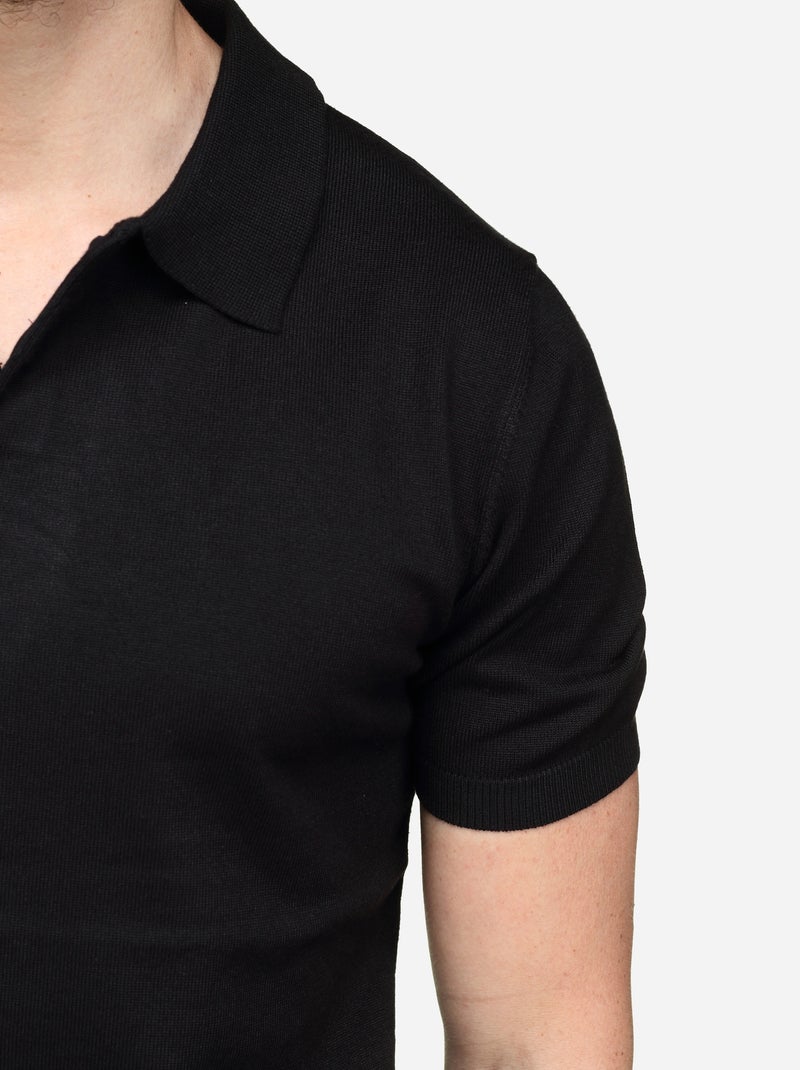 Polo à bouton - Frilivin Noir - Kiabi