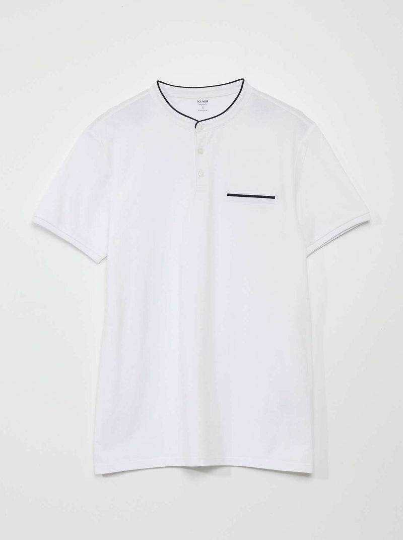 Polo Col Mao En Piqu De Coton Blanc Kiabi 12 00 polo-col-mao-en-piqu-de-coton-blanc-kiabi-12-00