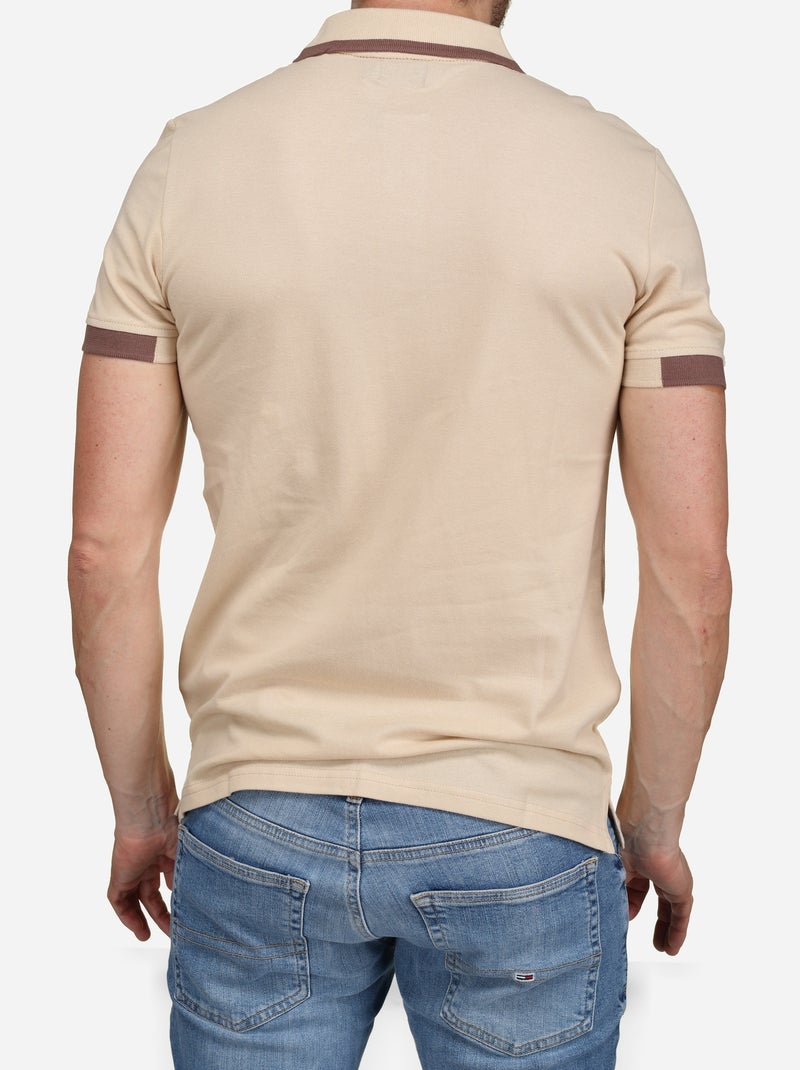 Polo à liseré - Torrente Beige - Kiabi