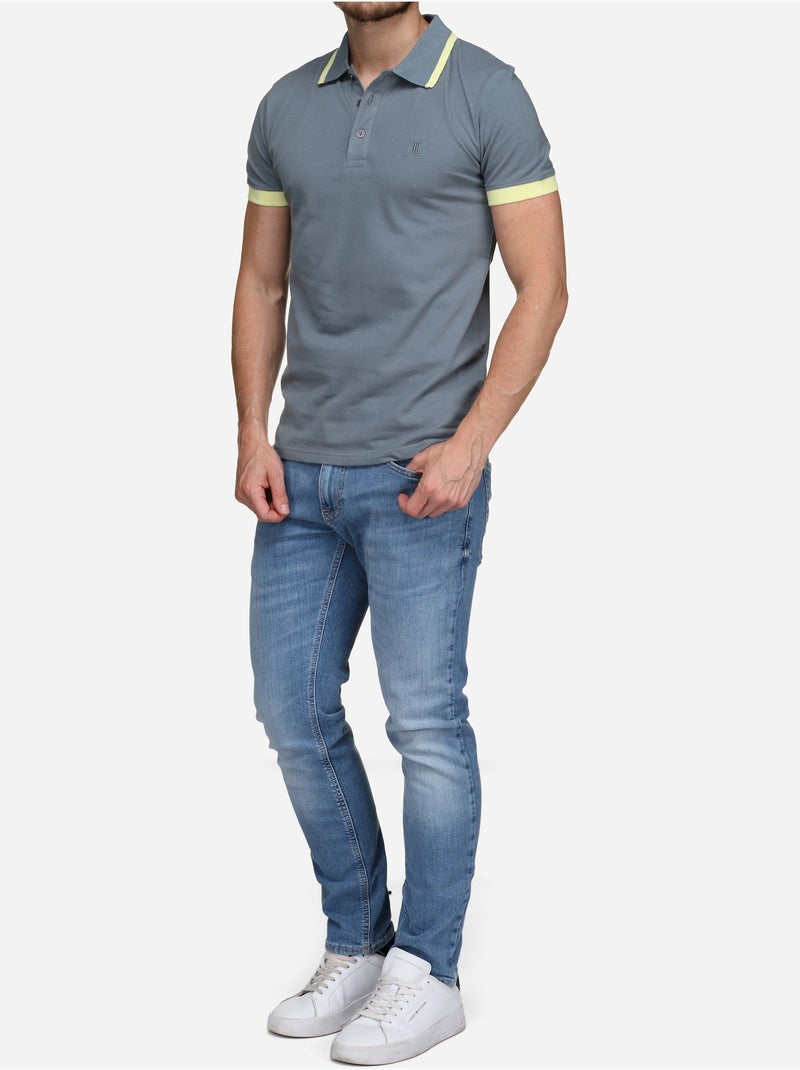Polo à liseré - Torrente Bleu cobalt - Kiabi