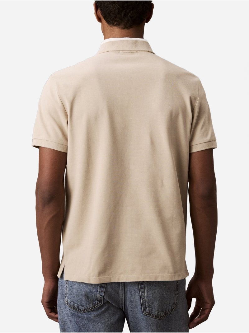 Polo à manches courtes - Calvin Klein Beige - Kiabi