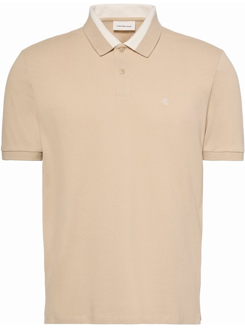 Polo à manches courtes - Calvin Klein Beige - Kiabi