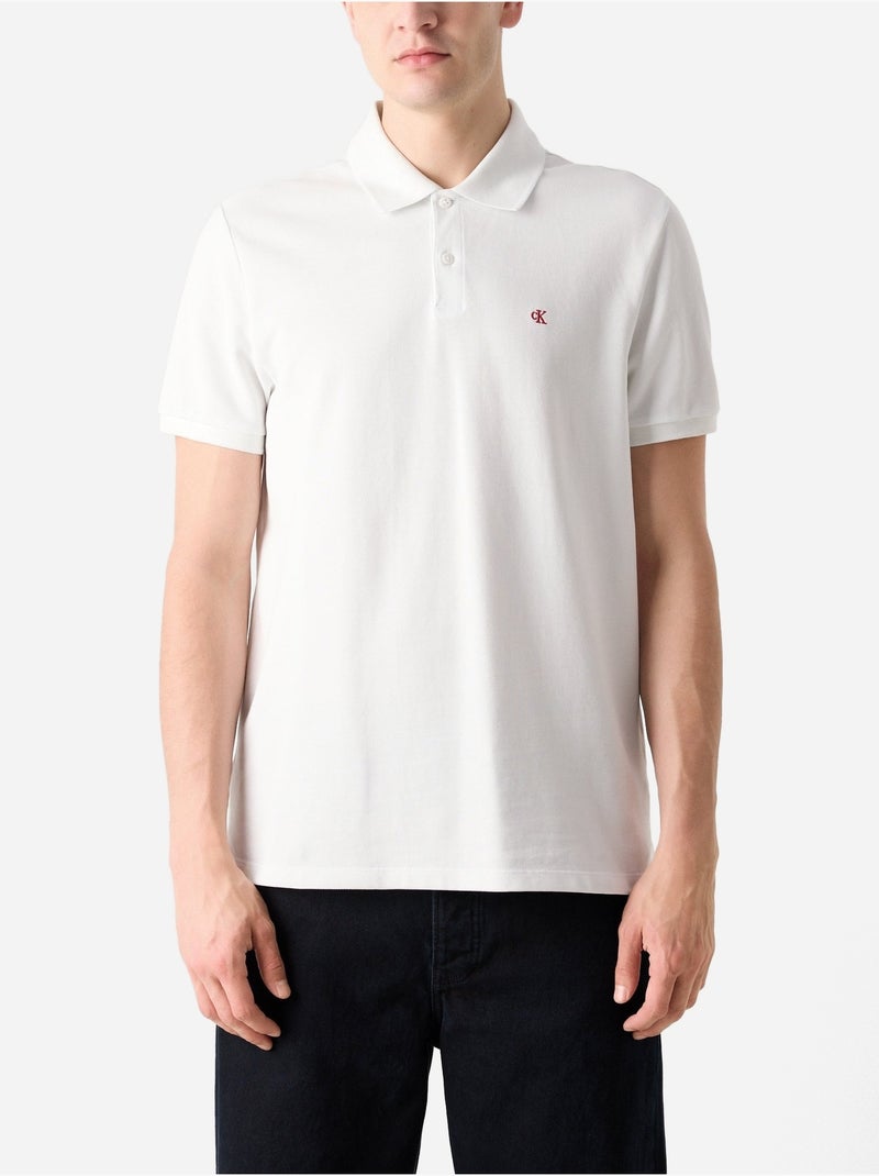 Polo à manches courtes - Calvin Klein Blanc Blanc - Kiabi
