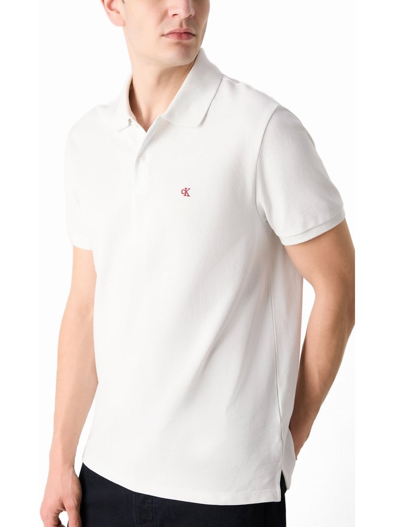 Polo à manches courtes - Calvin Klein Blanc Blanc - Kiabi