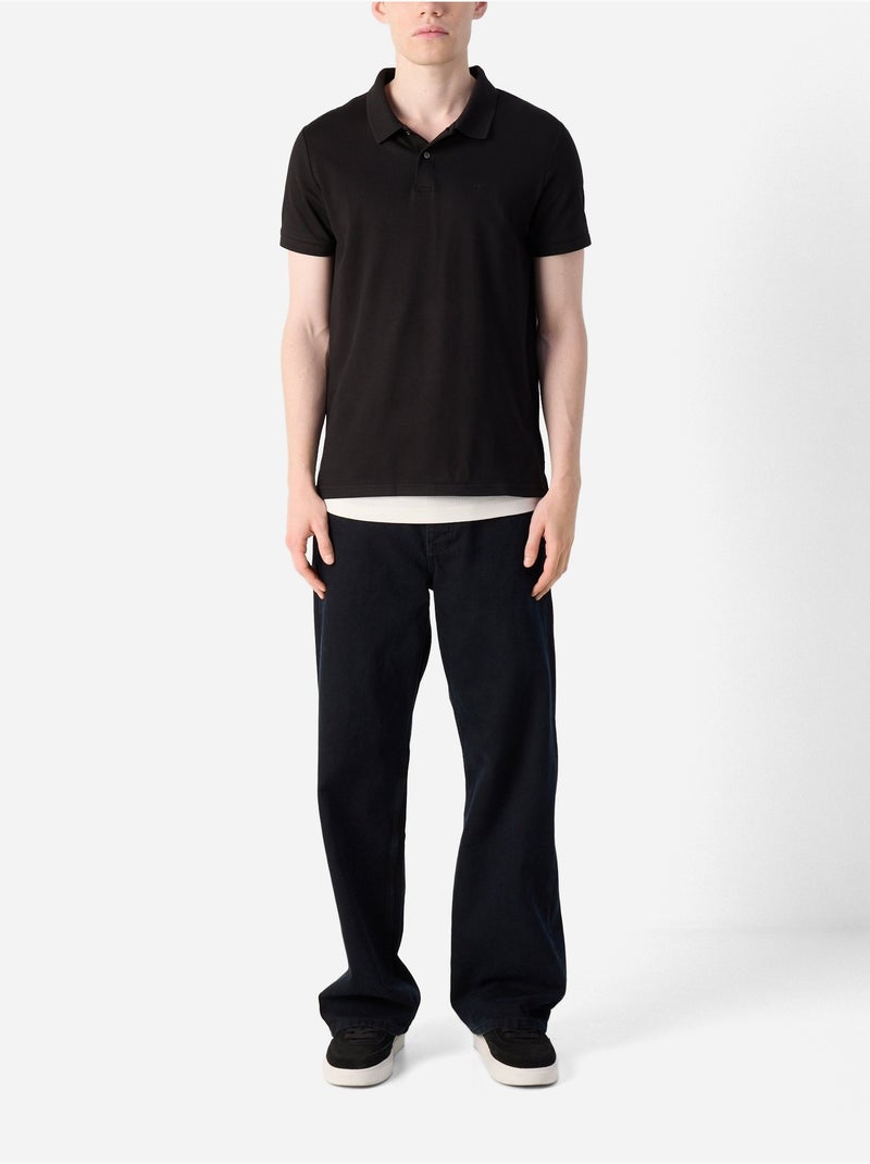 Polo à manches courtes - Calvin Klein Noir - Kiabi