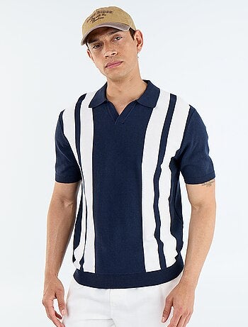 Polo à manches courtes col sans bouton