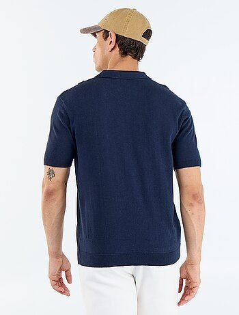 Polo à manches courtes col sans bouton