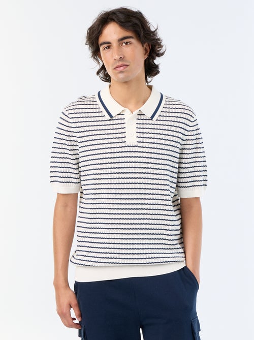 Polo à manches courtes en maille ajourée - Kiabi Polo à manches courtes en maille ajourée - Kiabi