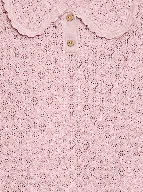 Polo à manches courtes en maille ajourée - Kiabi